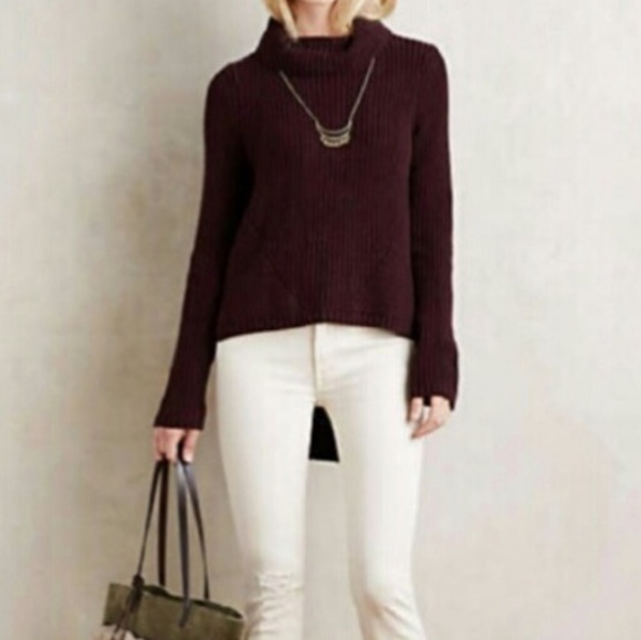 Anthropologie Sweaters - Moth high low turtle neck sweater size m